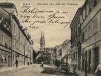 Petrinjska ulica 1906. godine, sepija, razglednica  Zagreb (Croatie) : Petrinjska ulica = Rue des Petrinjiens.   ImpresumZagreb : Naklada papirnica A. Brusina, 1906. Materijalni opis1 razglednica : tisak ; 9 x 13,8 cm. NakladnikTiskara A. Brusina Mjesto izdavanjaZagreb Vrstavizualna građa • razglednice ZbirkaGrafička zbirka NSK • Zbirka razglednica Formatimage/jpeg PredmetZagreb –– Petrinjska SignaturaRZG-PETR-1 Obuhvat(vremenski)20. stoljeće NapomenaRazglednica je putovala 1908. godine. PravaJavno dobro Identifikatori000954548 NBN.HRNBN: urn:nbn:hr:238:001652   Izvor: Digitalne zbirke Nacionalne i sveučilišne knjižnice u Zagrebu